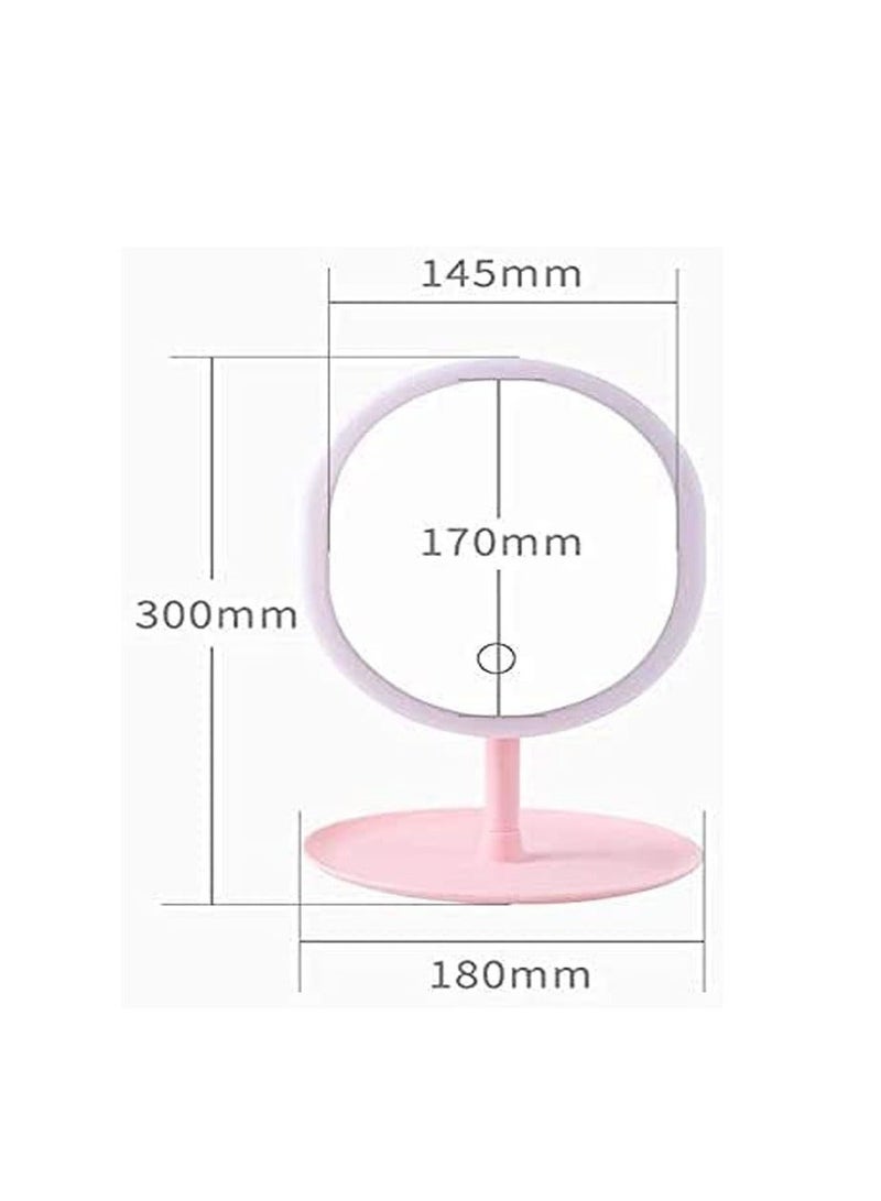 Cool Baby Lighted Vanity Mirror with Touch Screen, LED Brightness Adjustable, White 90 degree rotation (Pink) - Image 4